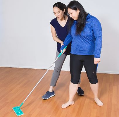 teaching sweeping with good body mechanics